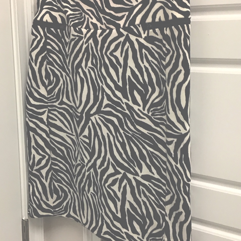 Russell Kemp Black and White Zebra A-Line Skirt